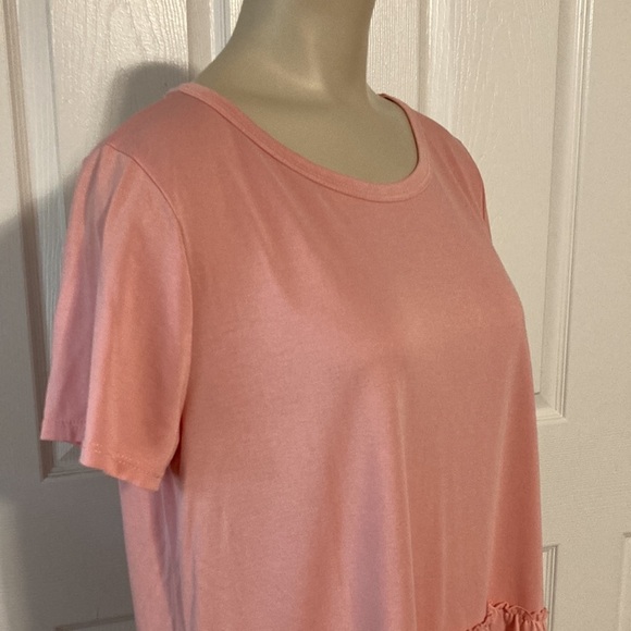 Lavender Field pink ruffled short sleeve top L - Picture 9 of 16